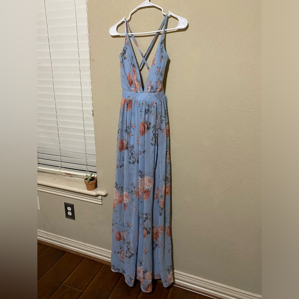 Blue floral maxi dress